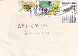 INSECT, SNAKE, BIRD, STAMPS ON COVER, 2000, ROMANIA - Storia Postale