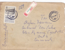 TRAIN, PLANE, POST, NUDE PAINTING, STAMPS ON REGISTERED COVER, 1970, ROMANIA - Covers & Documents