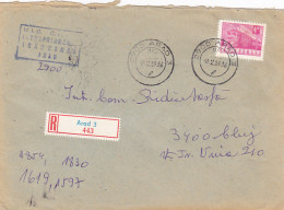 TRAIN, LOCOMOTIVE, STAMP ON REGISTERED COVER, 1983, ROMANIA - Briefe U. Dokumente