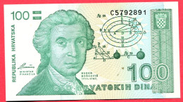 100 Dinars Neuf 3 Euros - Croatia