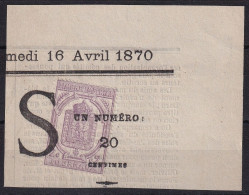 France Journaux N°7 Sur Fragment - TB - Zeitungsmarken (Streifbänder)