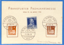 Allemagne Bizone - 1950 - Carte Postale De Frankfurt - G25150 - Lettres & Documents