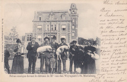 BRASSCHAAT EKEREN - ST. MARIABURG 1903 KOMISCH DUO MET BIGGEN VARKENS COCHONS KASTEEL - MOOIE ANIMATIE - V.D. WEYNGAERT - Brasschaat