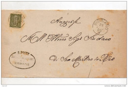 1893   STORIA POSTALE LETTERA CON ANNULLO  BIBBIANO REGGIO EMILIA - Storia Postale