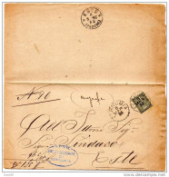 1896   STORIA POSTALE LETTERA CON ANNULLO  PERNUMIA PADOVA - Storia Postale