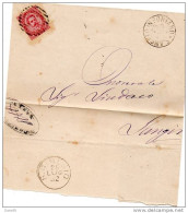 1882   STORIA POSTALE LETTERA CON ANNULLO S.ANGELO IN PONTANO MACERATA + S.GINESIO - Storia Postale