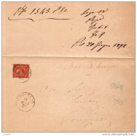 1892    STORIA POSTALE LETTERA CON ANNULLO POVIGLIO REGGIO EMILIA - Storia Postale