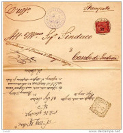 1892   STORIA POSTALE LETTERA CON ANNULLO  PIACENZA D'ADIGE PADOVA - Storia Postale