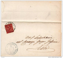 1890   STORIA POSTALE LETTERA CON ANNULLO  SOLESINO  PADOVA + MARCA - Storia Postale