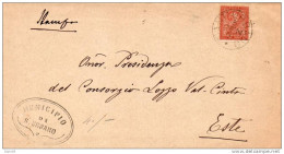 1896  STORIA POSTALE LETTERA CON ANNULLO S. URBANO PADOVA - Storia Postale