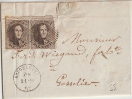 1862 - BELGIQUE - LETTRE De BRUGELETTE => GOSSELIES - 1849-1865 Medallones (Otros)