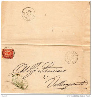 1886   STORIA POSTALE LETTERA CON ANNULLO CARBONARA DI PO  MANTOVA  + OSTIGLIA - Storia Postale