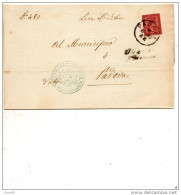 1881   STORIA POSTALE LETTERA CON ANNULLO  VILLAFRANCA  PADOVANA IN CORSIVO - Storia Postale