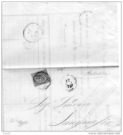 1878   STORIA POSTALE LETTERA CON ANNULLO  TOLENTINO   MACERATA - Storia Postale