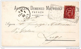 1893  CARTOLINA    INTESTATA   CON ANNULLO FAENZA RAVENNA  + LUGO - Storia Postale