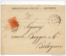 1878  LETTERA     INTESTATA   CON ANNULLO ORVIETO - Storia Postale