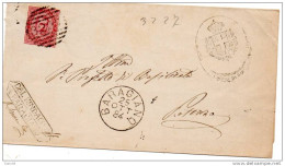 1884  LETTERA CON ANNULLO Numerale BARAGIANO  POTENZA - Storia Postale