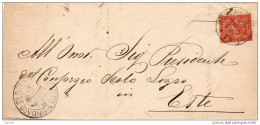 1896   LETTERA  CON ANNULLO NOVENTA VICENTINA VICENZA - Storia Postale