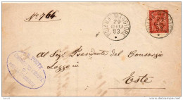 1893   LETTERA  CON ANNULLO POIANA MAGGIORE VICENZA - Storia Postale