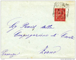 1896   LETTERA  CON ANNULLO GENOVA +  ZIANO PIACENZA - Storia Postale