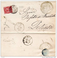 1885 LETTERA CON ANNULLO NUMERALE TITO POTENZA - Storia Postale