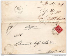 1882  LETTERA  CON ANNULLO CASTELFRANCO VENETO + ASOLO TREVISO - Storia Postale