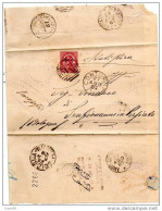 1887  LETTERA   CON ANNULLO CONTURSI  SALERNO + AMB. COTRONE - NAPOLI - Storia Postale