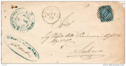 1879  LETTERA   CON ANNULLO CONTURSI  SALERNO - Storia Postale