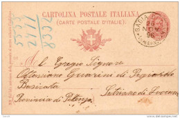 1896  CARTOLINA  CON ANNULLO BADIA DI CAVA  SALERNO - Storia Postale