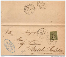 1890    LETTERA CON ANNULLO   TAGLIO DI PO ROVIGO + MONTAGNANA - Storia Postale