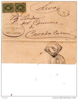 1891 LETTERA CON ANNULLO NOCERA SUPERIORE  SALERNO + CAVA DEI TIRRENI - Storia Postale