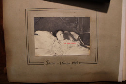 4 Photo 1900's Photographie Mortuaire Femme Morte Sur Son Lit France Tirage Print Vintage Post Mortem Chartres St Cheron - Old (before 1900)