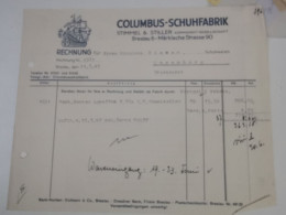 Rechnung Allemagne, Columbus Schuhfabrik, Breslau 1942 - 1900 – 1949