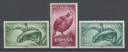 RIO MUNI 1964  N° 57/59 ** Neufs MNH Superbes Faune Grenouille Pintade Oiseau Bird Journée Timbre  Animaux - Rio Muni