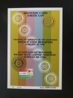 Encart Folder Souvenir Card Rotary International Hongrie Hungary 1990 - Cartas & Documentos