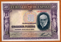 1935 // ESPAGNA // 50 PESETAS // SPL -AU - 50 Pesetas