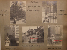 9 Photo 1900's Chartres Rue Crépinières Place Noël Parfait Enfant Père Photographe Gallas Tirage Print Vintage - Orte