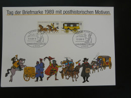 Gedenkblatt Feuillet Commemorative Sheet Cheval Horse Diligence Postal History Tag Der Briefmarke Osnabruck 1989 - Postkoetsen