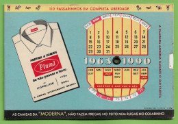 Lisboa - Camisaria Moderna - Calendário 1963 - 1990 - Publicidade - Portugal - Other & Unclassified