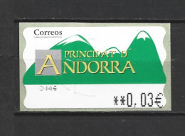 ANDORRA CORREO ESPAÑOL ETIQUETAS QUE ESTUVIERON EN USO MUY POCO TIEMPO AHORA YA NO ESTAN A LA VENTA (C.V) - Used Stamps