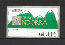 ANDORRA CORREO ESPAÑOL ETIQUETAS QUE ESTUVIERON EN USO MUY POCO TIEMPO AHORA YA NO ESTAN A LA VENTA (C.V) - Gebruikt