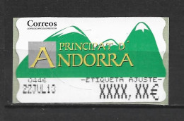 ANDORRA CORREO ESPAÑOL ETIQUETAS QUE ESTUVIERON EN USO MUY POCO TIEMPO AHORA YA NO ESTAN A LA VENTA (C.V) - Used Stamps