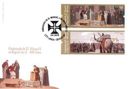 Portugal & FDC Embassy Of D. Manuel I To Pope Leo XX - 500 Years 2014 (9000) - Timbres