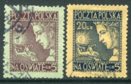 POLAND 1927 Education Fund Used. Michel 247-48 - Oblitérés