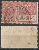 Regno Posta Aerea 1926/8 Sass.2A C.50 USATO A CALINO ISOLE ITALIANE EGEO Il 18MAG1931 Firmato - Marcophilie (Avions)