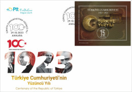 Turkey, Türkiye - 2023 - 100th Anniversary Of The Republic Of Turkey - FDC - Cartas & Documentos