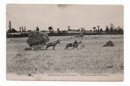 58 Les Travaux Des Champs N° 1 - Un Charretier Courageux - Coll Hirondelle 1907 - 2 Attelages Boeufs Et Anes - Bourgogne