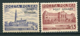 PORT GDANSK 1937 Overprint On Views Definitives MNH / **,  Michel 32-33 - Bezetting