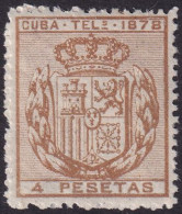 Cuba 1878 Telegrafo Ed 45  Telegraph MNH** - Cuba (1874-1898)