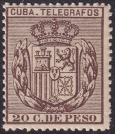 Cuba 1896 Telegrafo Ed 83  Telegraph MNH** Streaky Gum - Cuba (1874-1898)